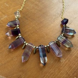 Necklace with faux crystals